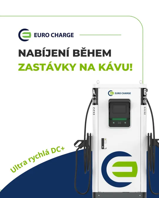 Grafika EURO CHARGE: Nabíjení během zastávky na kávu, DC+